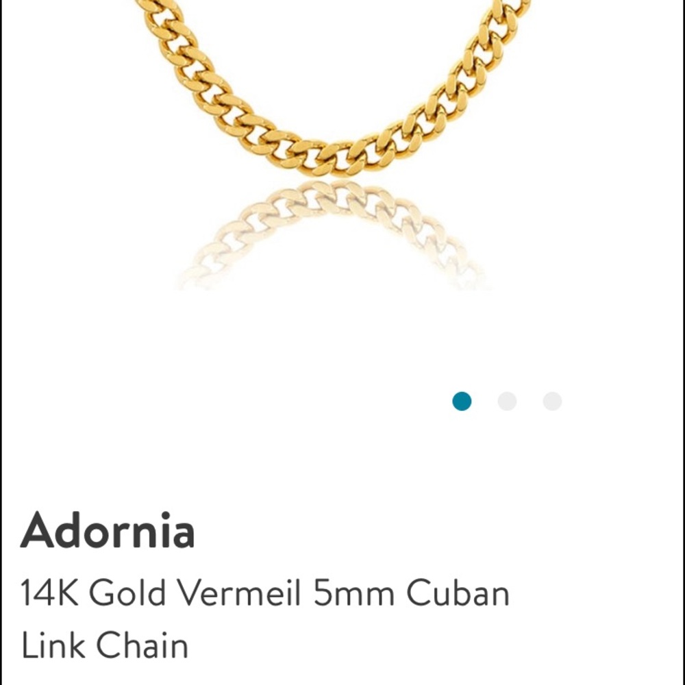 Adornia 14K vermeil 5mm Cuban link chain